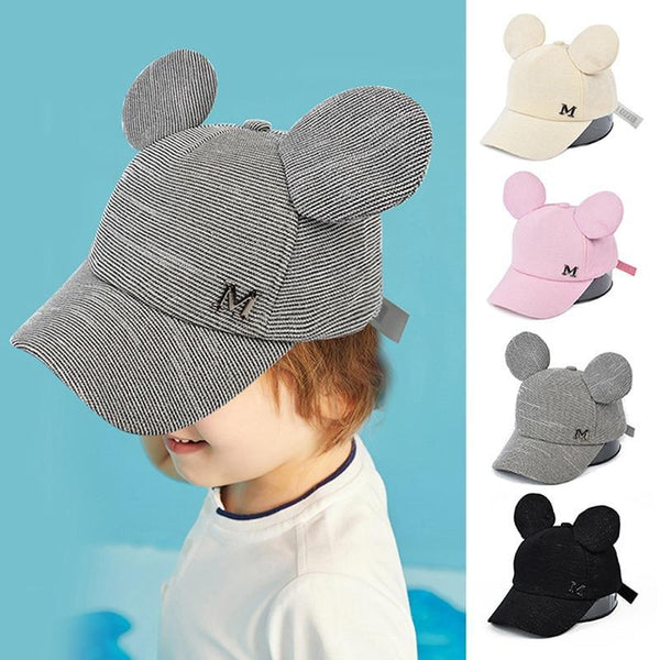 Luxury Modern Shiny Kids Baby Hat With Ear Letter Summer Baby Girl Boy Sun Hat Baseball Caps Cotton For Kids