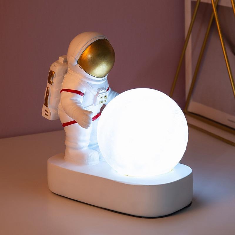 STEVVEX Astronaut Spaceman Moon Night Light Bedroom Bedside Desktop Creative Decoration Table Lamp Gift Light For Children Baby Kids