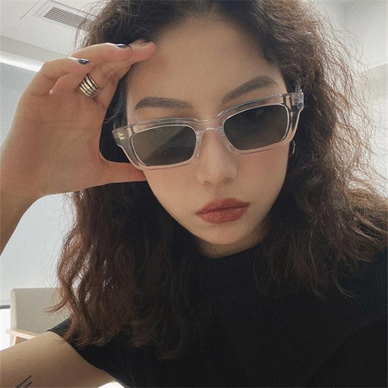 New Women Rectangle Vintage Sunglasses Brand Designer Retro Points Sunglasses Female Lady Eyeglass Cat Eye
