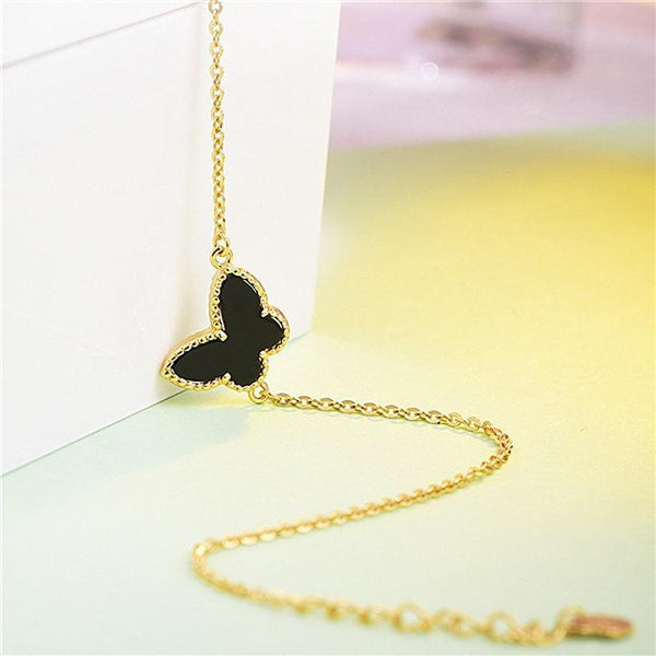 New Modern Fashion Gold Bracelet For Girl Elegant 925 Silver Jewelry Butterfly Shaped Bracelets Luxury For Female Wedding Party Ornament