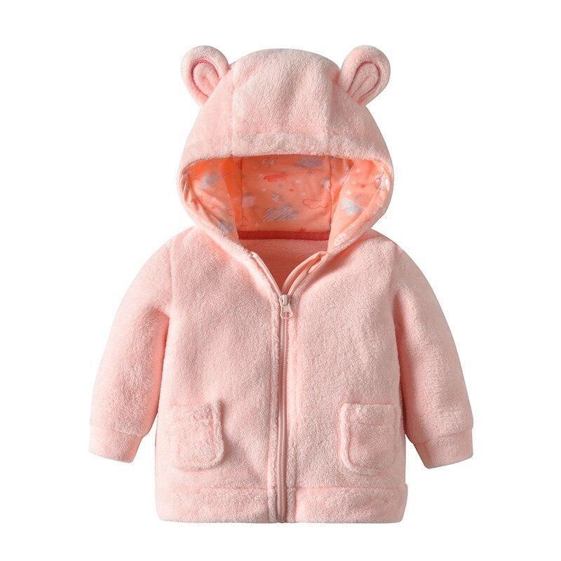 Newborn Baby Boys and Girls Jacket Autumn Winter Infant Cartoon Hooded Fleece Coat Warm Teddy Kids First Birthday Outfits 18 Months Jacket