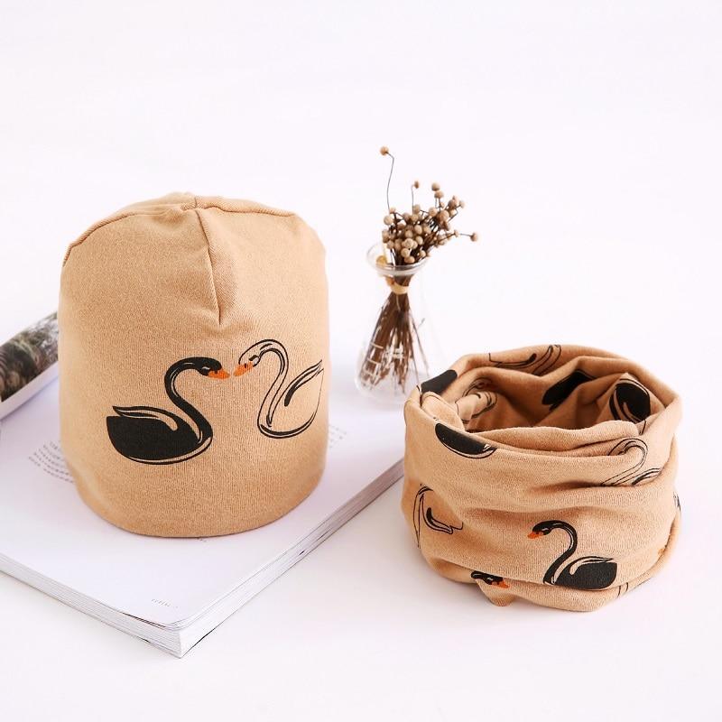 Star Print Cotton Hat And Scarf  Baby Beanie Kids Caps Children's Accessories For Boys and Girls