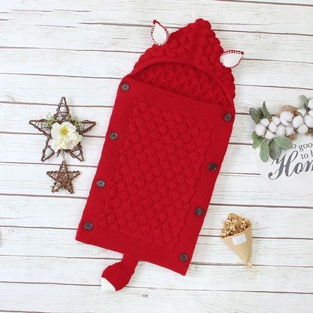 Stevvex Knitted Newborn Baby Blanket Baby Sleeping Bags Stroller Bedding Warm Swaddle Wrap