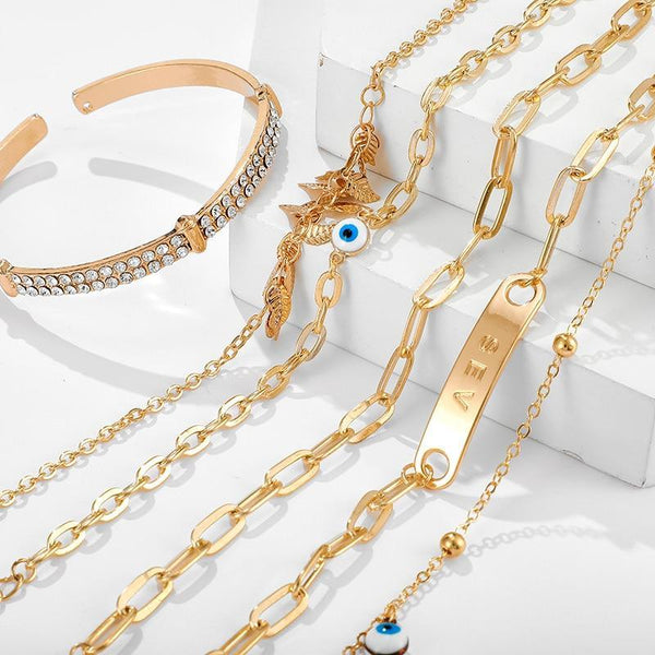 Bohemian Gold Tassel Bracelets For Women Summer Shell Clear Crystal Stone Luxury Jewelry