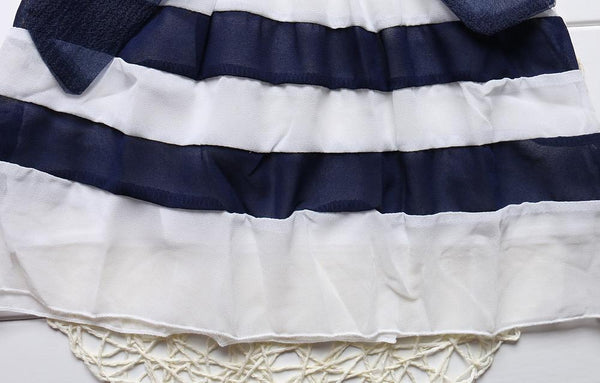 Baby Girl Clothes for Kids with Cute Purple Stripe and Round Neck  Sleeveless Chiffon Dresses For Girls