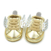New Newborn Baby 3D Wings Gold Fashion PU Leather Shoes For Kids Sneakers Infant Shoes Toddler Boys Girls First Walkers