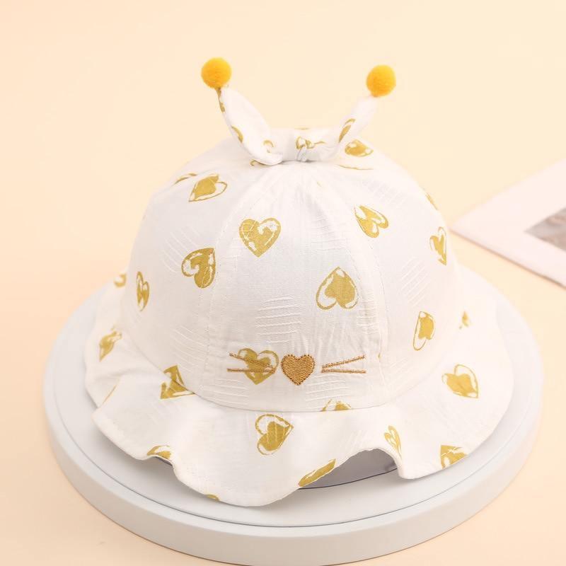 Baby Sun Hat Heart Print Baby Boy/Girl Hat Outdoor Kids Bucket Hat Children Hat Baby Beach Caps Beanie For Girls
