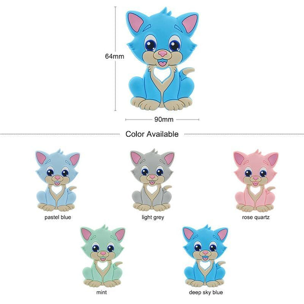 Baby Teethers Cartoon Animal Baby Teething Toy Penguin Silicone Teether Unicorn Pendant Raccoon Accessories