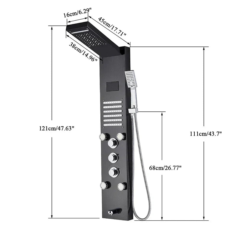 LED Waterfall Shower Panel