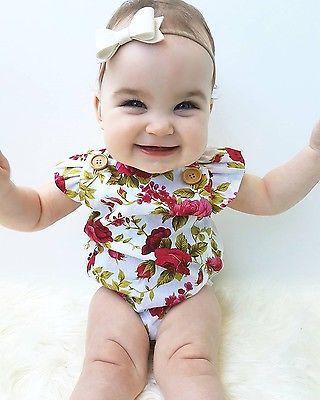 Luxury Modern Cute Floral Romper Baby Girls Clothes Jumpsuit Romper Headband Toddler Dress With Bow For Girls