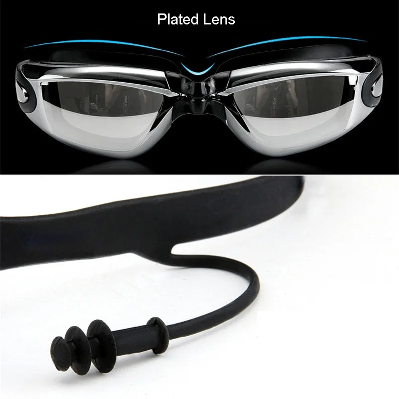 Men Swimming Shorts Waterproof Competition Swim Goggles with Ear-plug Cap Trunks - Sexikinis Swim