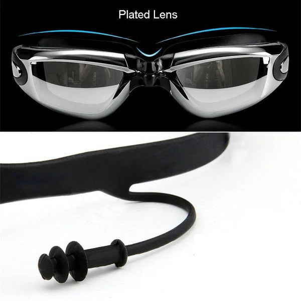 Men Swimming Shorts Waterproof Competition Swim Goggles with Ear-plug Cap Trunks - Sexikinis Swim
