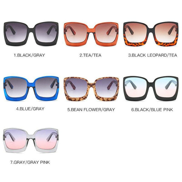 Fashion Oversized Women Square Big Frame Graduent Woman and Lady Sunglasses Brand Designer with  UV400 Protection gafas de sol mujer
