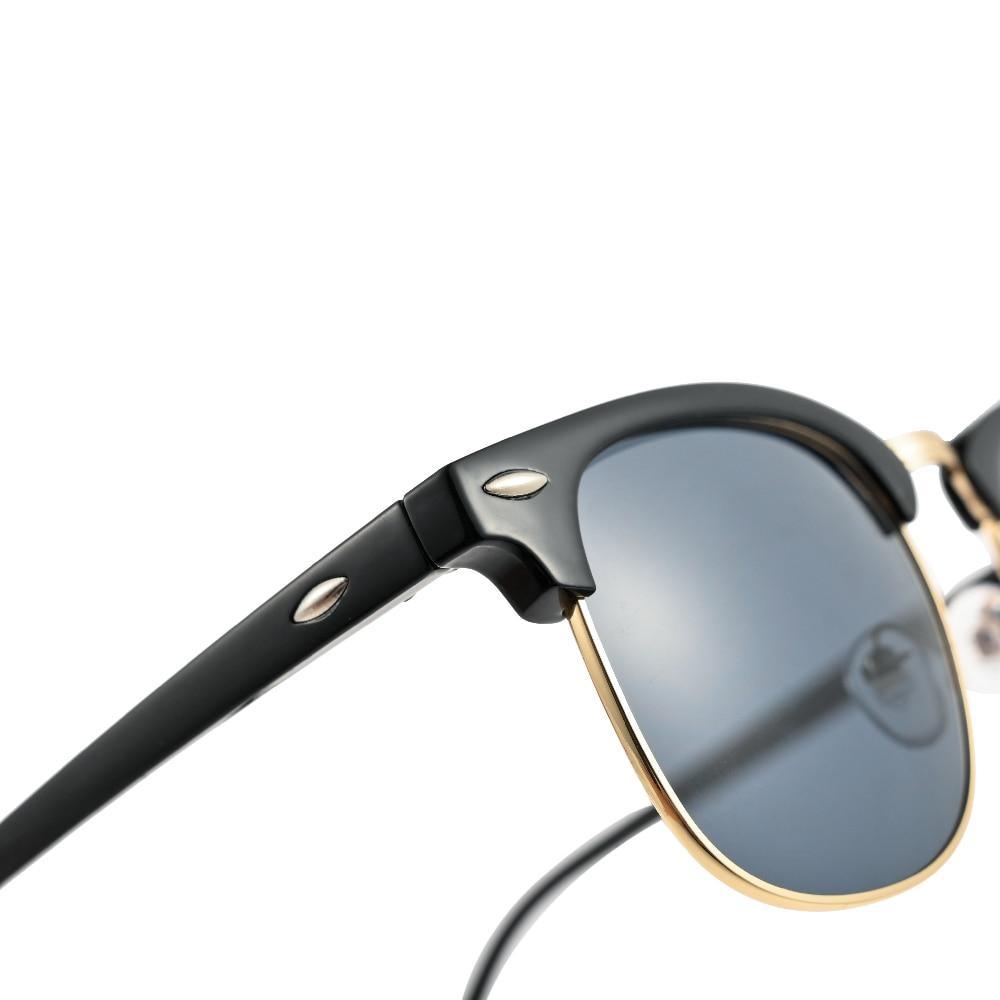 Polarized Semi-Rimless Unisex Man and Woman  Classic Vintage Retro Sunglasses With U400 Protection Oculos De Sol Gafas