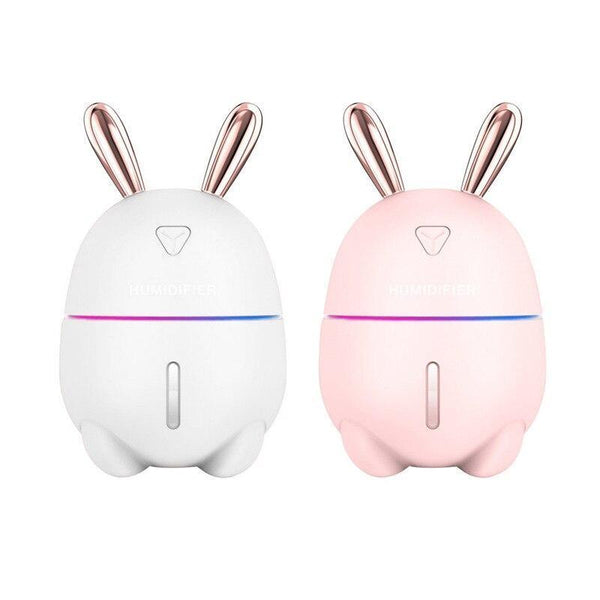 300ML Mini Air Humidifier Cute Rabbit USB Aroma Essential Oil Diffuser Colorful Night Light Car Office  Mist Maker