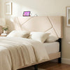 Headboard for Full Size Bed and Queen Geometric Upholstered Head Board-Beige - Beige