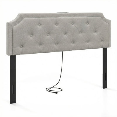Headboard for Queen and Full Size Bed Tufted Upholstered Head Board-Gray