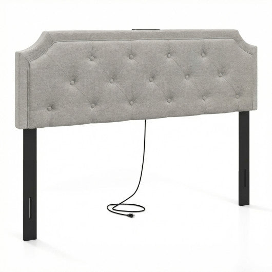 Headboard for Queen and Full Size Bed Tufted Upholstered Head Board-Gray