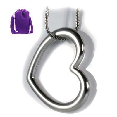 Heart Necklace - Heart Pendant Necklace or Heart Necklaces for Women Color Silver Heart Necklace for Couples or Gifts for Women a Great Heart Chain Necklace or Heart Jewelry Metal Heart for Necklace