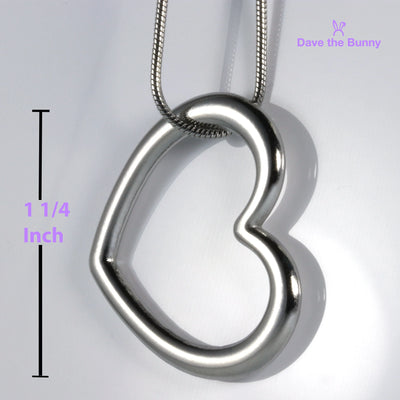 Heart Necklace - Heart Pendant Necklace or Heart Necklaces for Women Color Silver Heart Necklace for Couples or Gifts for Women a Great Heart Chain Necklace or Heart Jewelry Metal Heart for Necklace