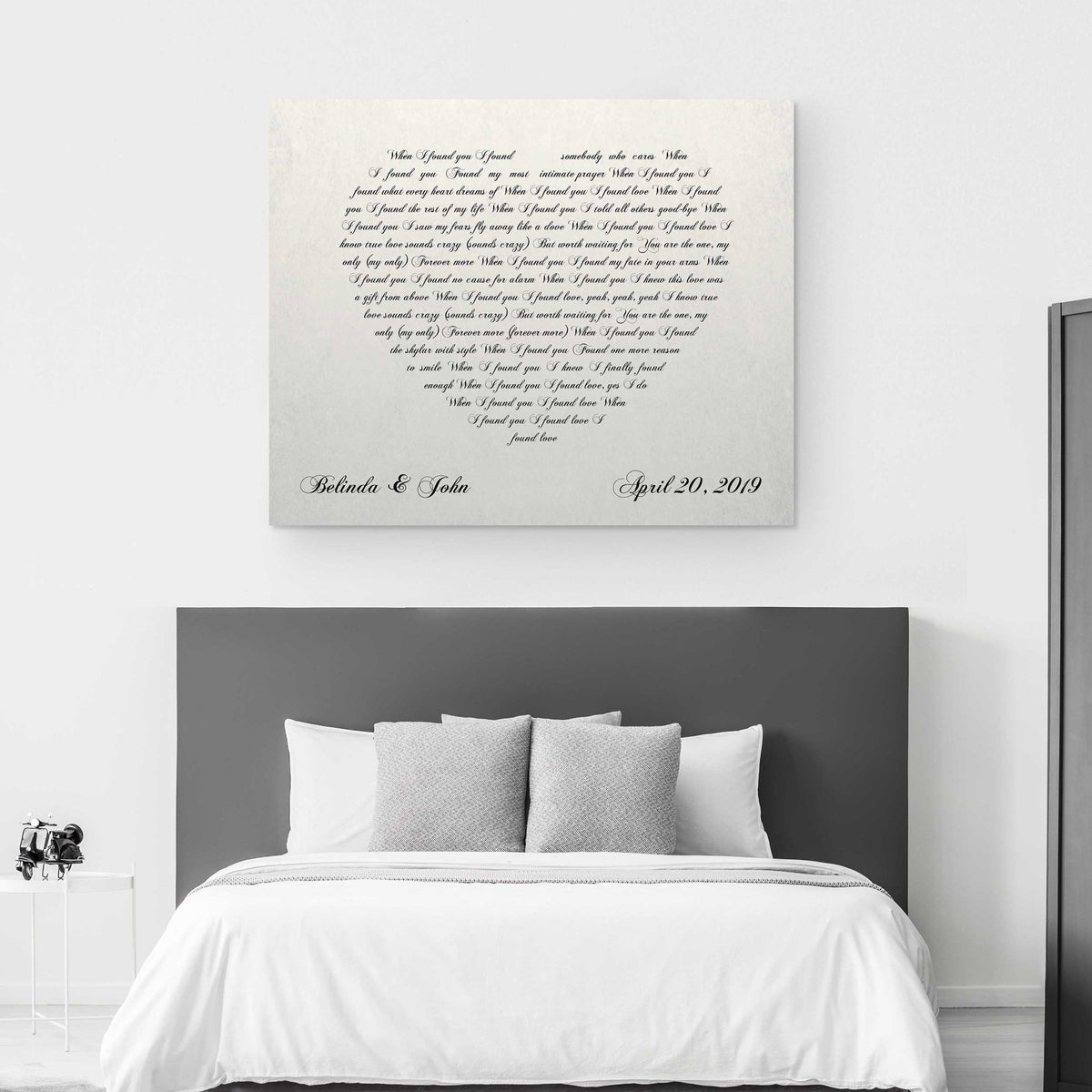 Lyrics In A Heart Canvas - Personalized Canvas