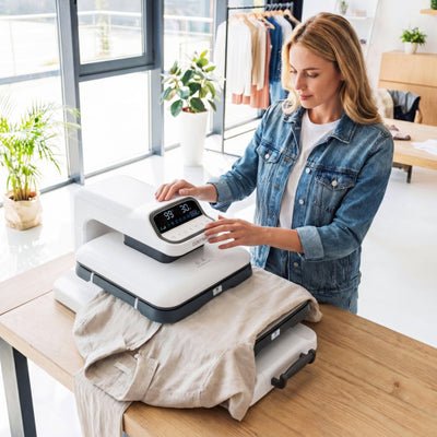 Heat Press Machine with Auto Release for T Shirts-White