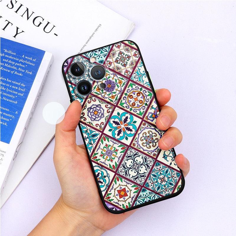 Charming Silicone Soft Anti-Scratch Cases For iPhone 13 Pro Max Case Silicone Wallet Card Holder Cover For iPhone 13 Mini 13ProMax 13Pro Flower Butterfly Beautiful Design Card Holder iPhone Case