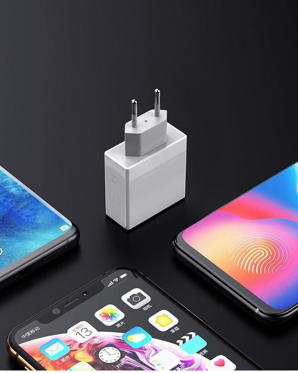 3 Port USB Phone Charger LED Display EU Plug Total Max 3A Smart Fast Charger Mobile Wall Charger For Smartphones