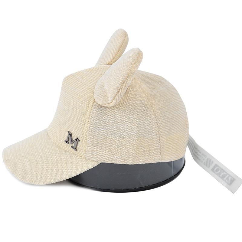 Luxury Modern Shiny Kids Baby Hat With Ear Letter Summer Baby Girl Boy Sun Hat Baseball Caps Cotton For Kids