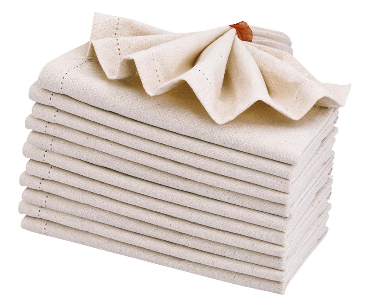 Natural Hemstitched Napkins - 20 inch