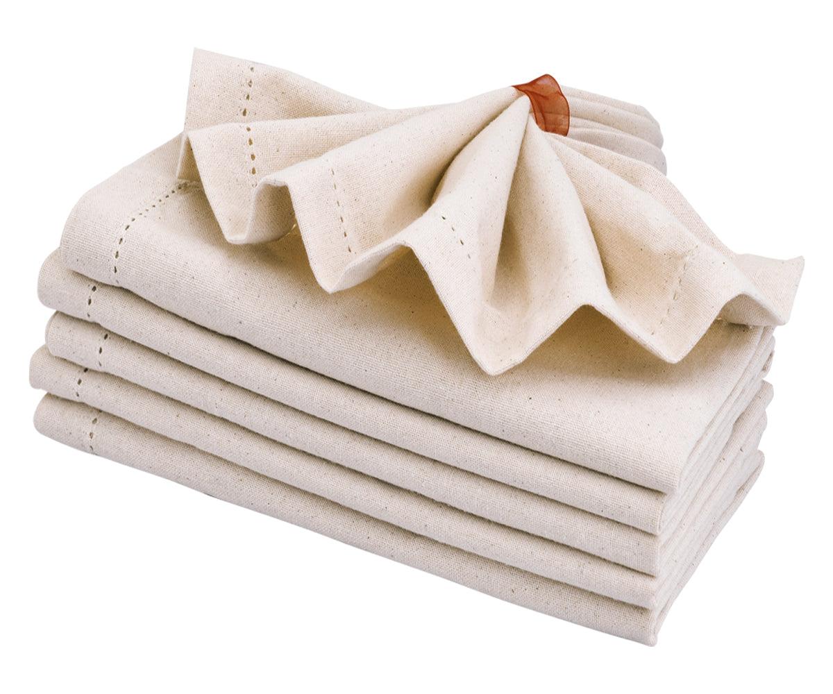 Natural Hemstitched Napkins - 20 inch