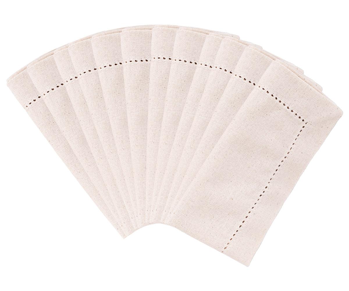 Natural Cotton Cocktail Napkins - 10 Inch