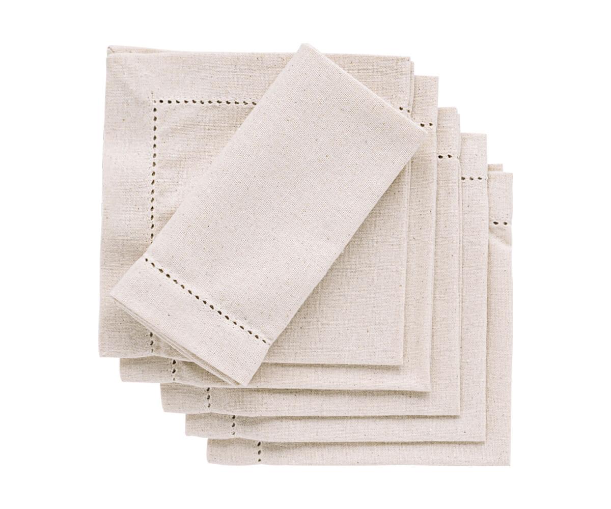 Natural Hemstitched Napkins - 20 inch
