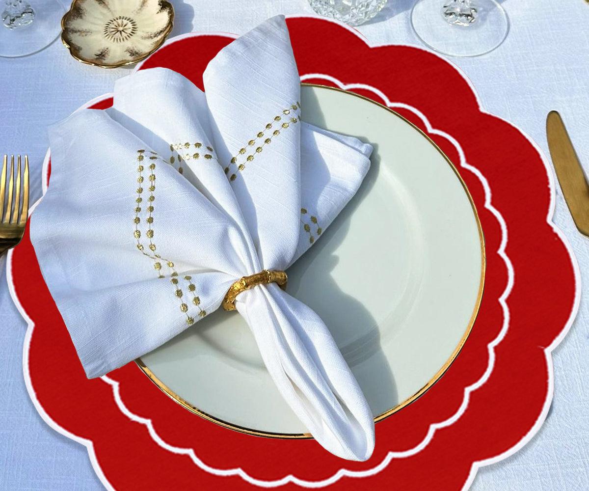 Round Placemats Set of 4 - Gold