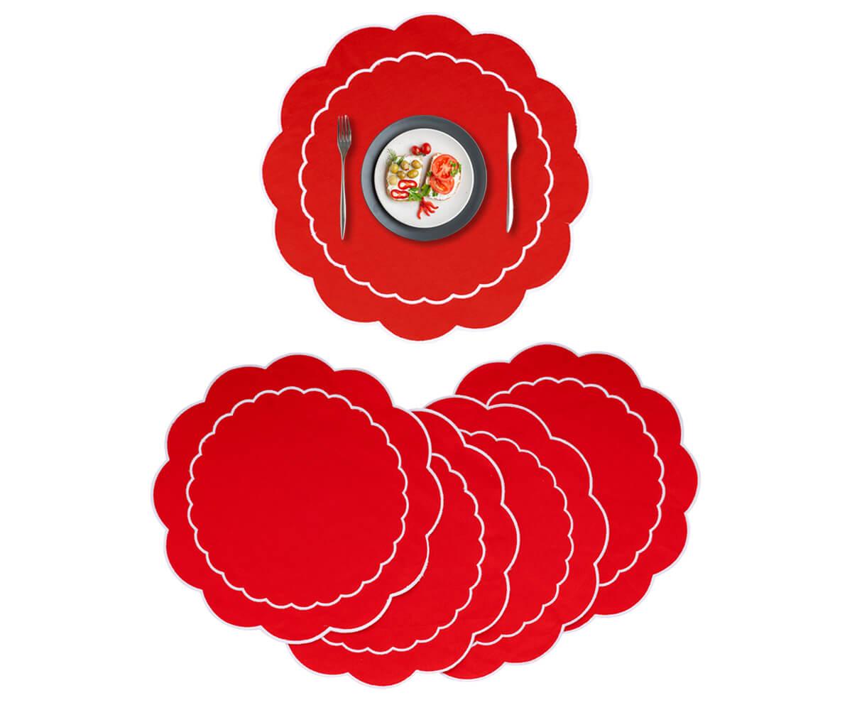 Red Scalloped Edge Placemats