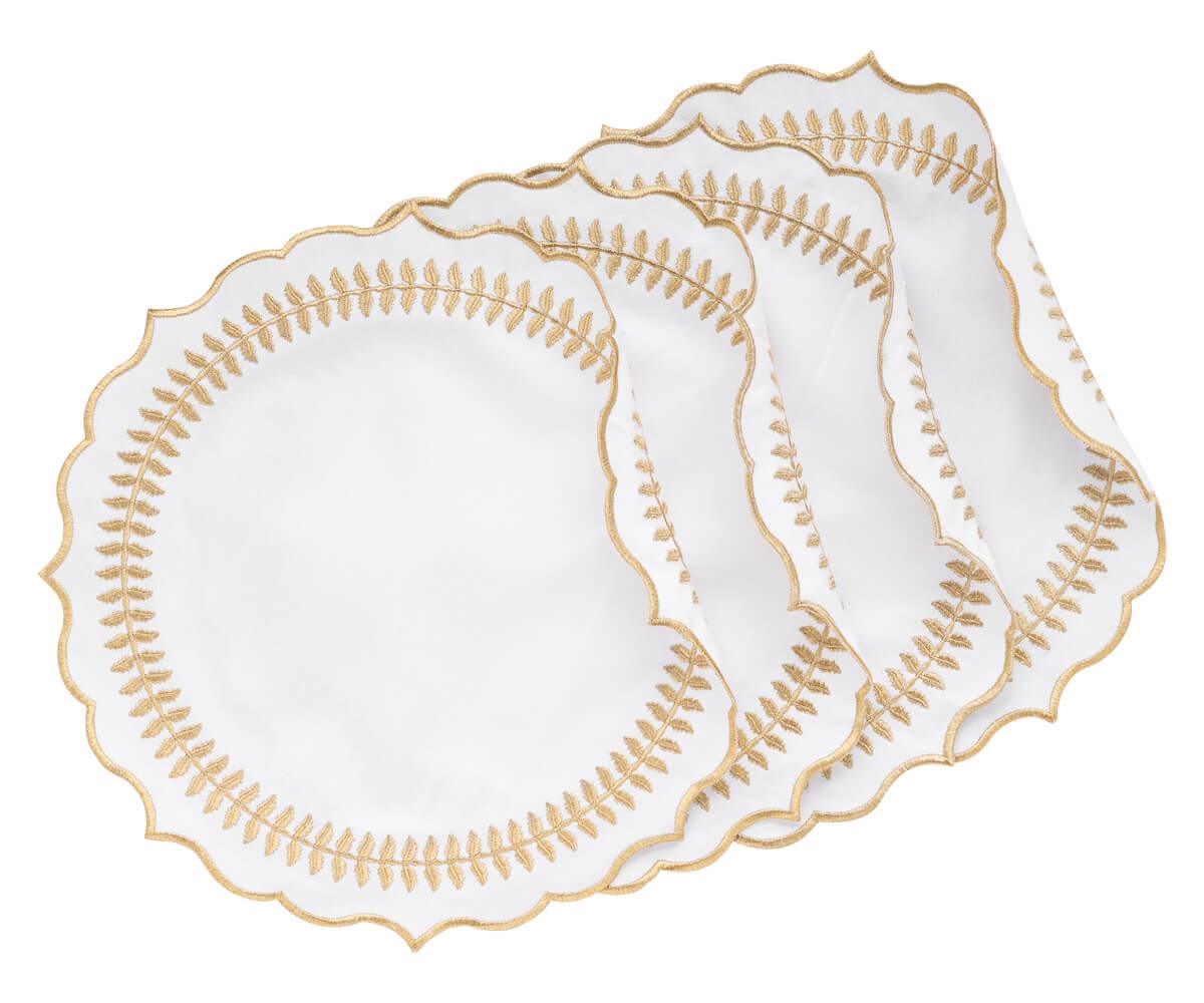 Round Placemats Set of 4 - Gold