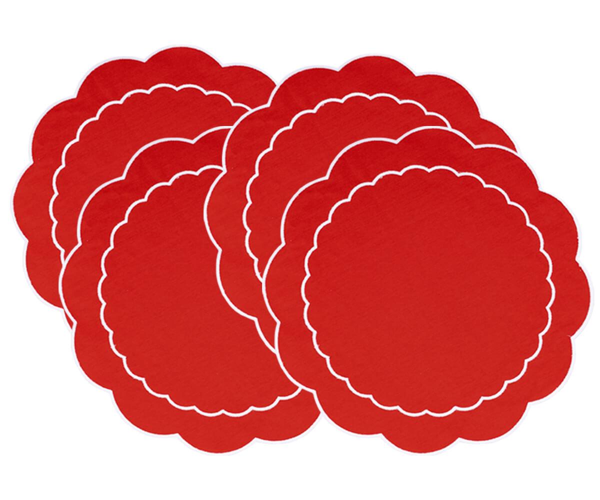 Red Scalloped Edge Placemats