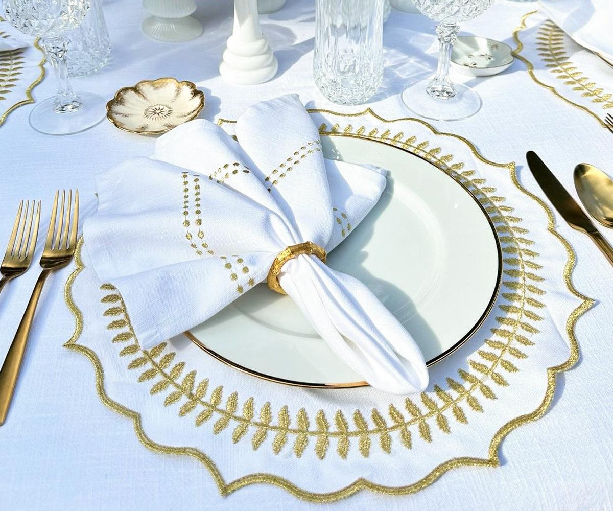 Round Placemats Set of 4 - Gold
