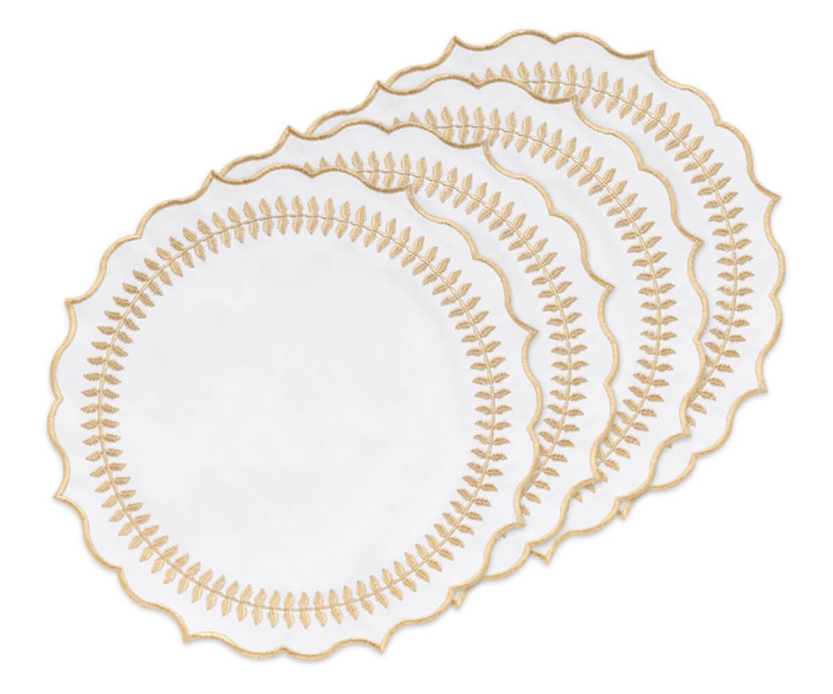 Round Placemats Set of 4 - Gold