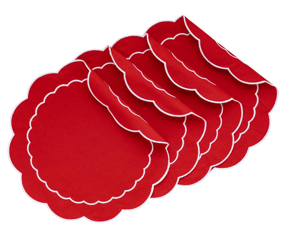 Red Scalloped Edge Placemats