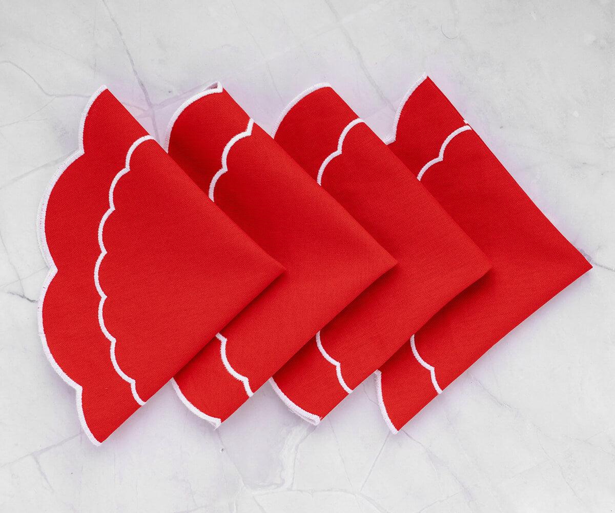 Red Scalloped Edge Placemats