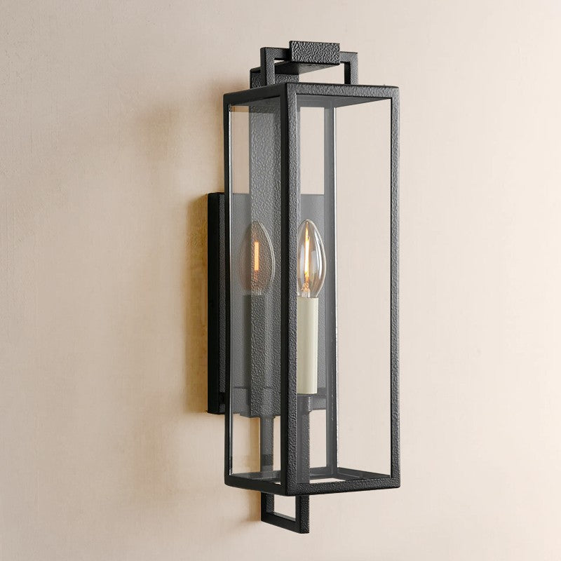 Outdoor Iron Wall Lantern 16.5