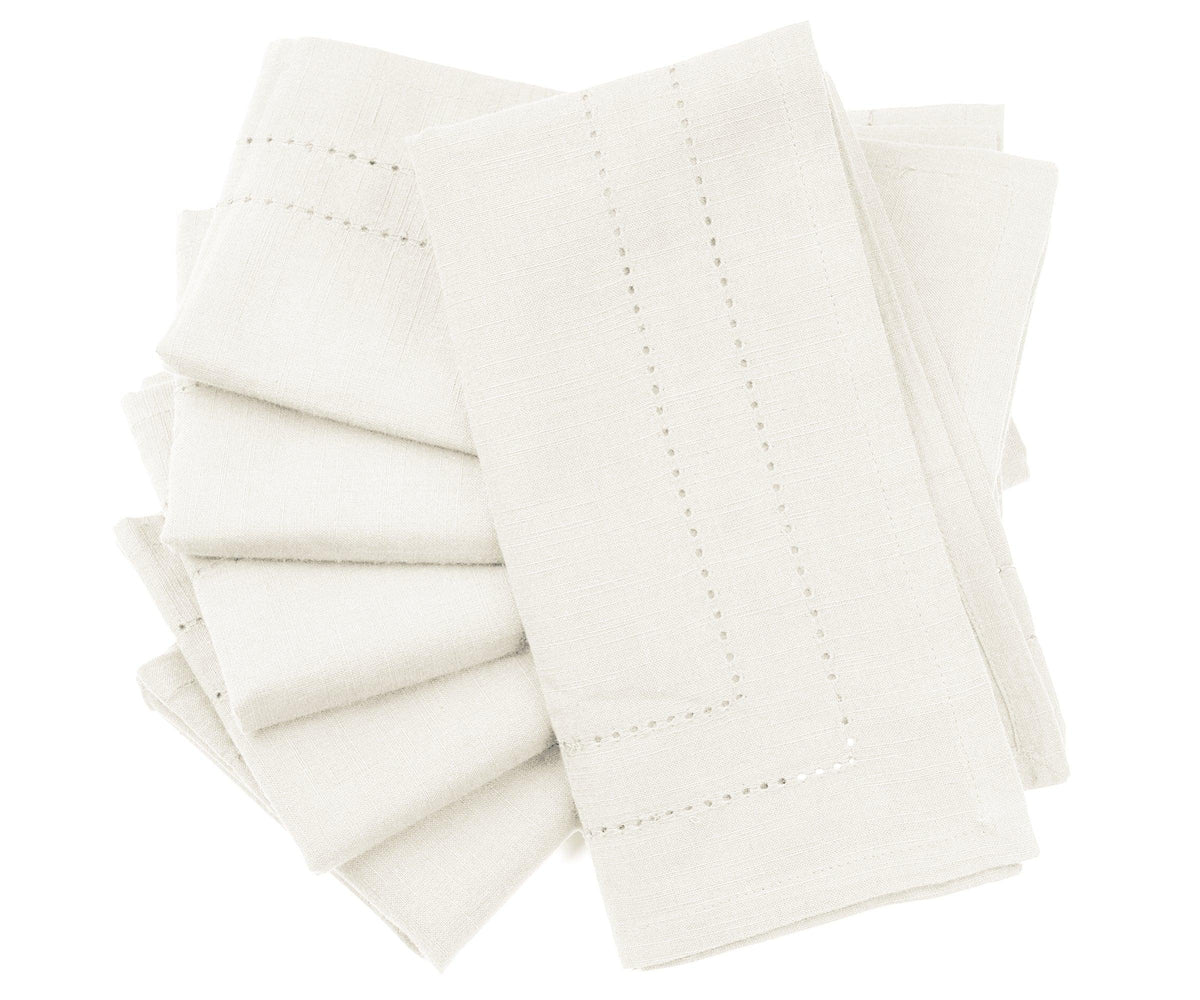 Ivory Double Hemstitch Napkins
