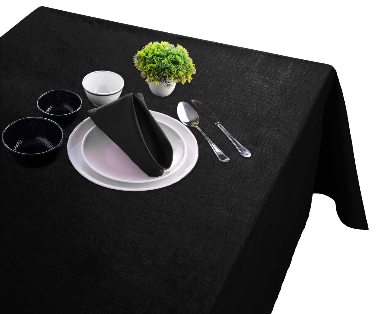 Black Tablecloth - Hemstitched