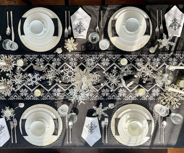 Black Tablecloth - Hemstitched