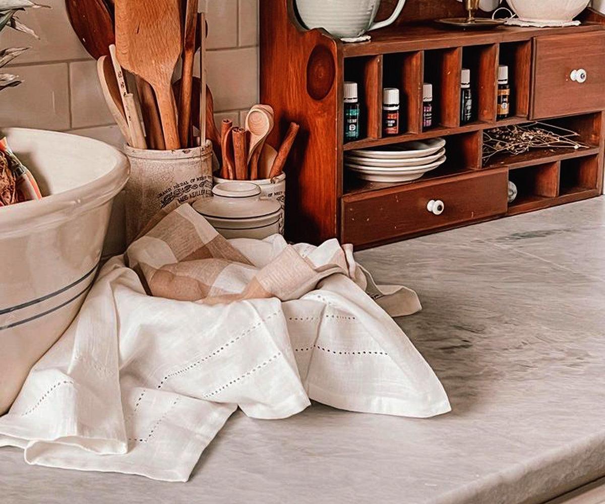 Ivory Double Hemstitch Napkins