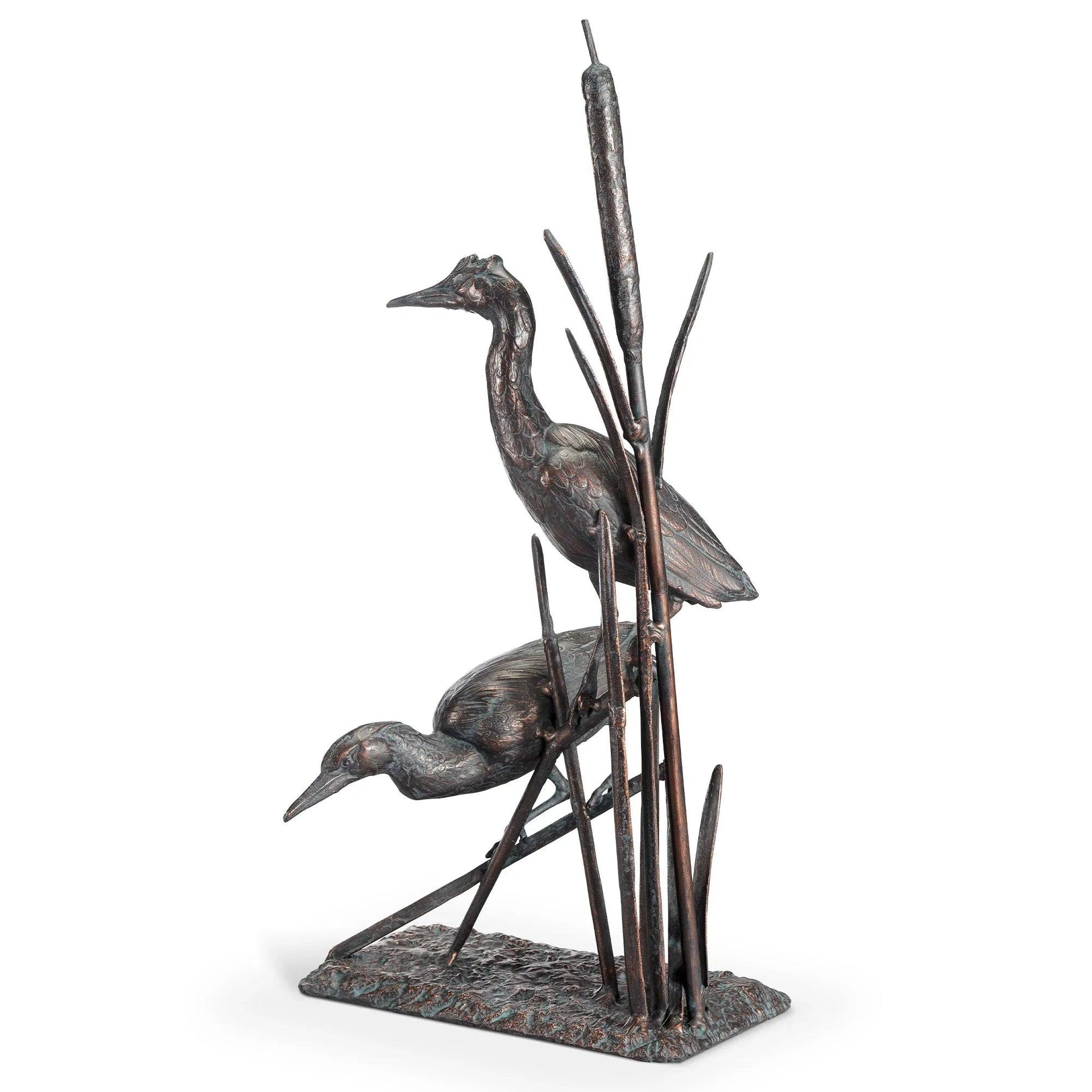 Heron Couple with Reeds Sculpture - Gifts for You 'n Me