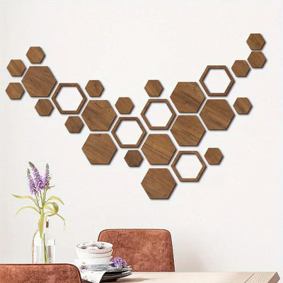 Hexagon Wood Wall Decor Brown Honeycomb Panels for Your Modern Home