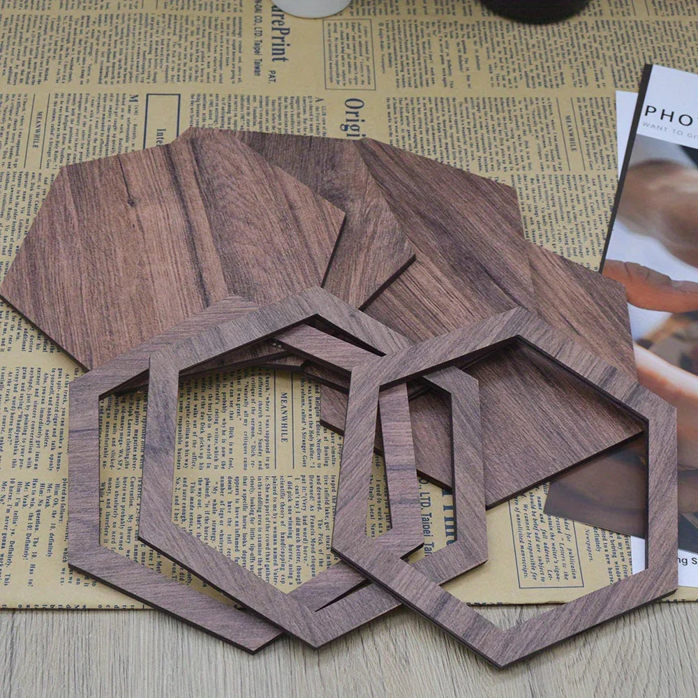 Hexagon Wood Wall Decor Brown Honeycomb Panels for Your Modern Home