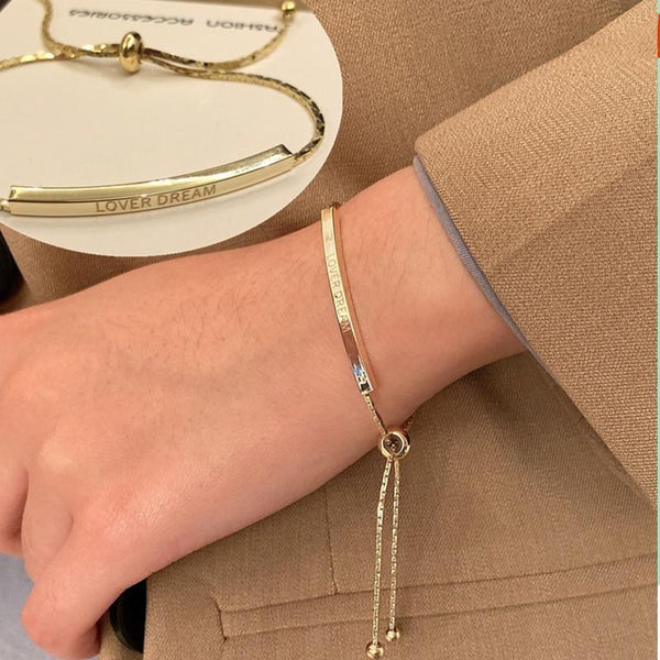 New Handmade Imitation Pearls Gold Metal Link Chain Bracelets for Women Girl Summer Party Luxury Jewelry Gift
